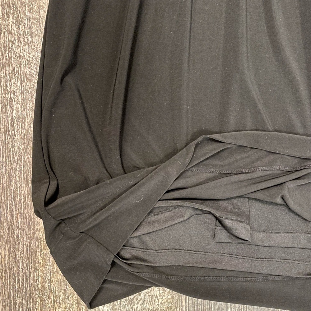 Tall Friendly Just Taylor Black Formal Stretchy Pleated Midi Shift Dress, 10 - Picture 5 of 10